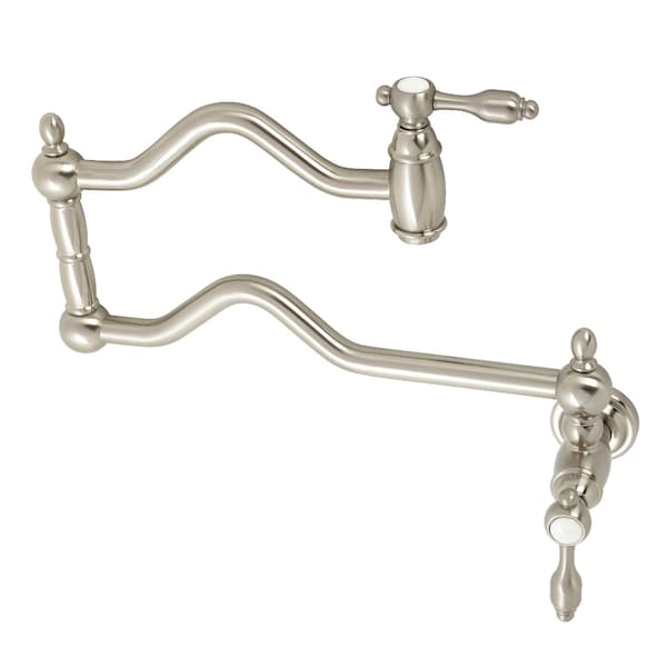 KS2108TAL Tudor Wall Mount Pot Filler, Brushed Nickel